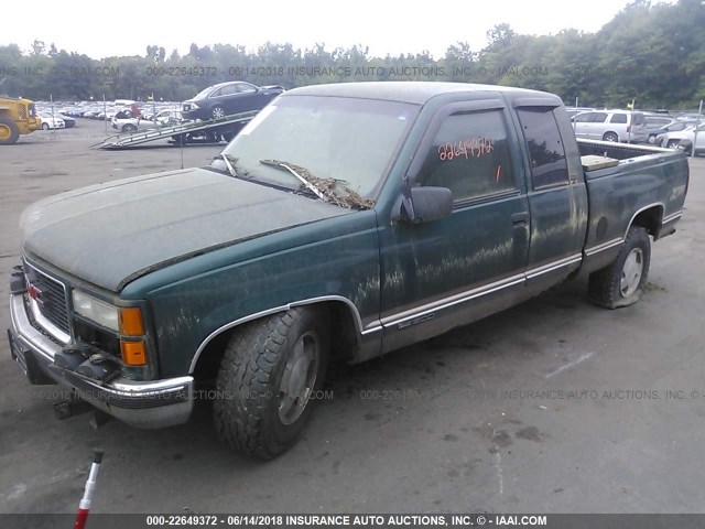 2GTEK19R4V1512993 - 1997 GMC SIERRA K1500 GREEN photo 2