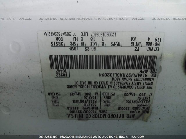 5LMFU27RX3LJ32094 - 2003 LINCOLN NAVIGATOR WHITE photo 9