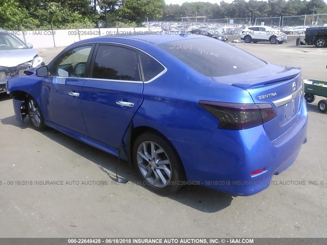 3N1AB7AP0FY378078 - 2015 NISSAN SENTRA S/SV/SR/SL BLUE photo 3