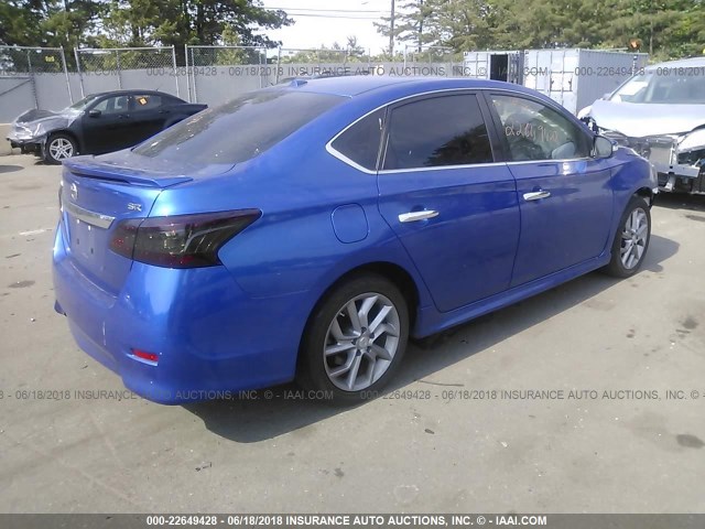 3N1AB7AP0FY378078 - 2015 NISSAN SENTRA S/SV/SR/SL BLUE photo 4