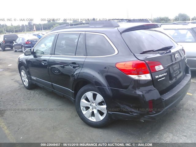 4S4BRBLC7A3313171 - 2010 SUBARU OUTBACK 2.5I LIMITED BLACK photo 3