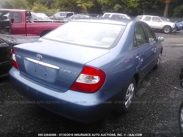 4T1BE32K64U917917 - 2004 TOYOTA CAMRY LE/XLE/SE 蓝色 照片 4