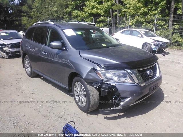 5N1AR2MN7GC641811 - 2016 NISSAN PATHFINDER S/SV/SL/PLATINUM GRAY photo 1