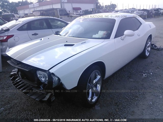 2C3CDYBT1DH536002 - 2013 DODGE CHALLENGER R/T WHITE photo 2