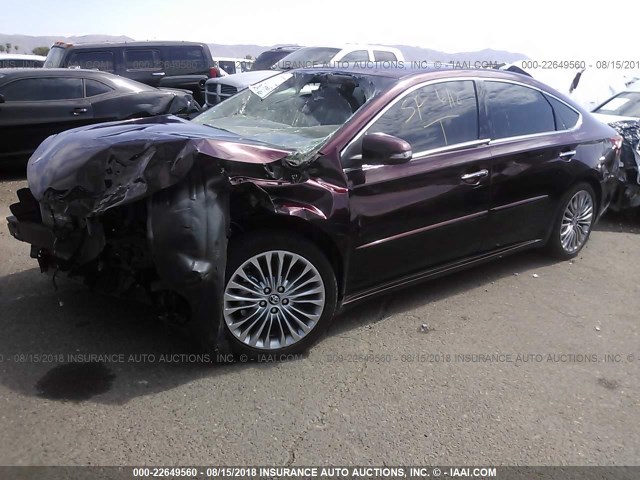4T1BK1EB2JU271909 - 2018 TOYOTA AVALON XLE PLUS/PREMIUM/TOUR/LTD MAROON photo 2