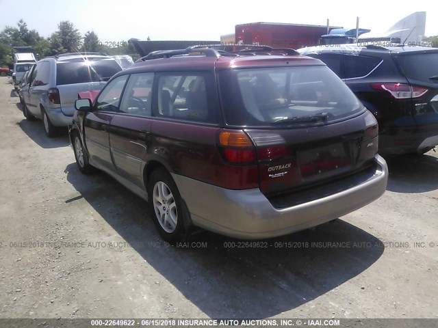 4S3BH675627605544 - 2002 SUBARU LEGACY OUTBACK AWP MAROON photo 3