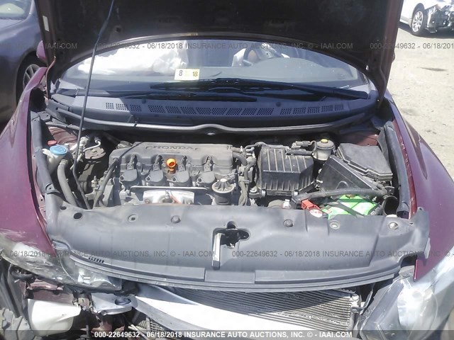 2HGFA1F92AH525630 - 2010 HONDA CIVIC EXL MAROON photo 10