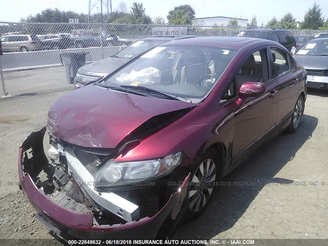 2HGFA1F92AH525630 - 2010 HONDA CIVIC EXL MAROON photo 2
