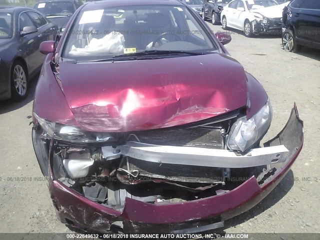 2HGFA1F92AH525630 - 2010 HONDA CIVIC EXL MAROON photo 6
