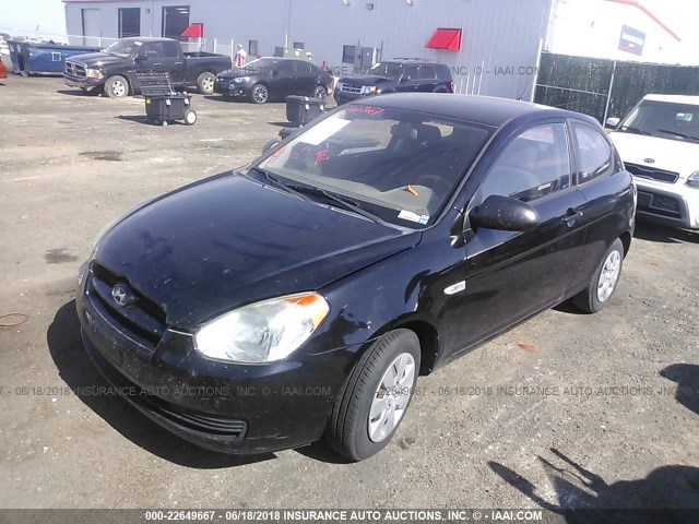 KMHCM36C68U092932 - 2008 HYUNDAI ACCENT GS BLACK photo 2