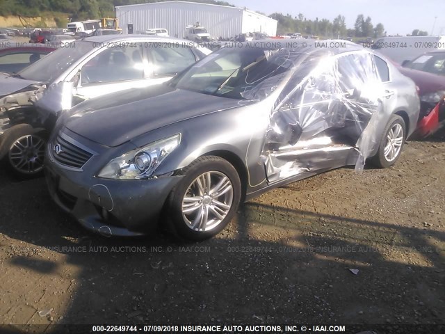 JN1CV6AR7DM756649 - 2013 INFINITI G37 GRAY photo 2