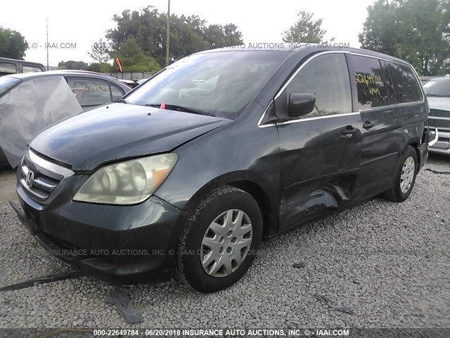 5FNRL38216B038997 - 2006 HONDA ODYSSEY LX TEAL photo 2