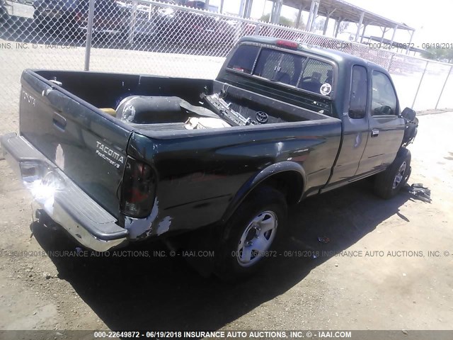 4TASN92N7YZ629846 - 2000 TOYOTA TACOMA XTRACAB PRERUNNER მწვანე ფოტო 4