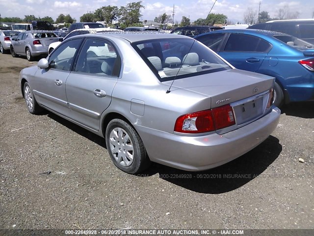 KNAGD126045367934 - 2004 KIA OPTIMA LX/EX SILVER photo 3