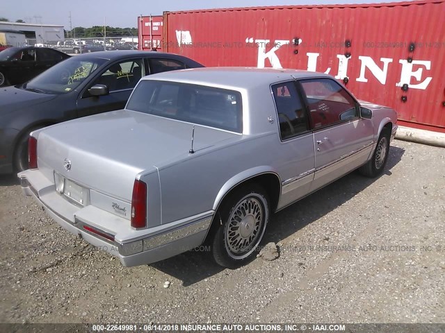 1G6EL1152KU600448 - 1989 CADILLAC ELDORADO SILVER photo 4