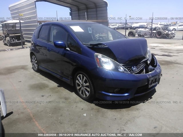 JHMGE8H58DC054664 - 2013 HONDA FIT SPORT BLUE photo 1