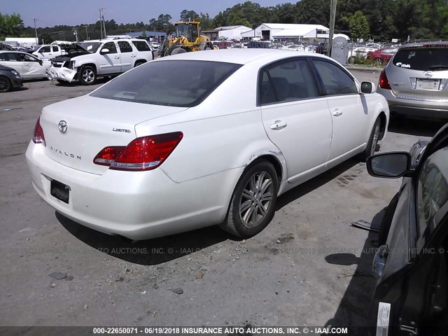 4T1BK36B37U222043 - 2007 TOYOTA AVALON XL/XLS/TOURING/LIMITED WHITE photo 4