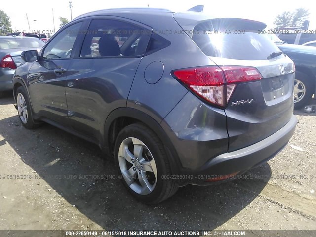 3CZRU5H70GM722659 - 2016 HONDA HR-V EXL GRAY photo 3