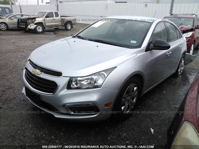 1G1P15SH8F7226288 - 2015 CHEVROLET CRUZE L SILVER photo 2