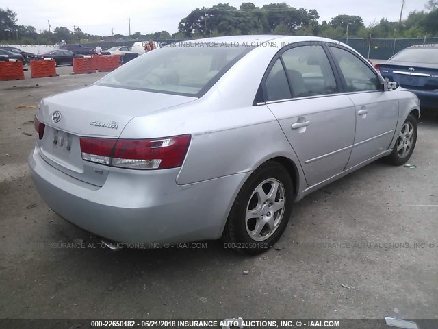 5NPEU46F06H093689 - 2006 HYUNDAI SONATA GLS/LX SILVER photo 4