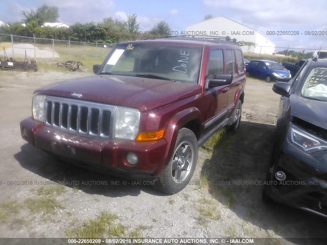 1J8HG48K08C112750 - 2008 JEEP COMMANDER SPORT BURGUNDY photo 2