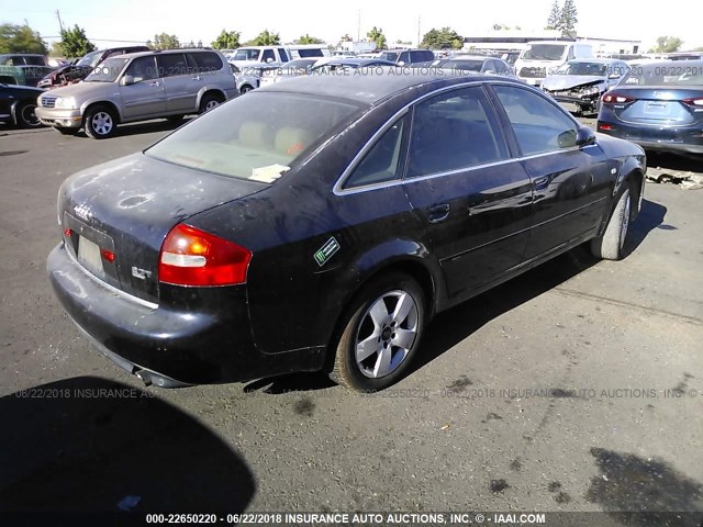 WAULD64B22N015716 - 2002 AUDI A6 2.7T QUATTRO BLUE photo 4