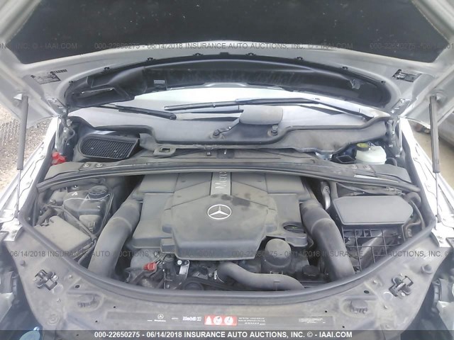 4JGCB75E16A020826 - 2006 MERCEDES-BENZ R 500 SILVER photo 10