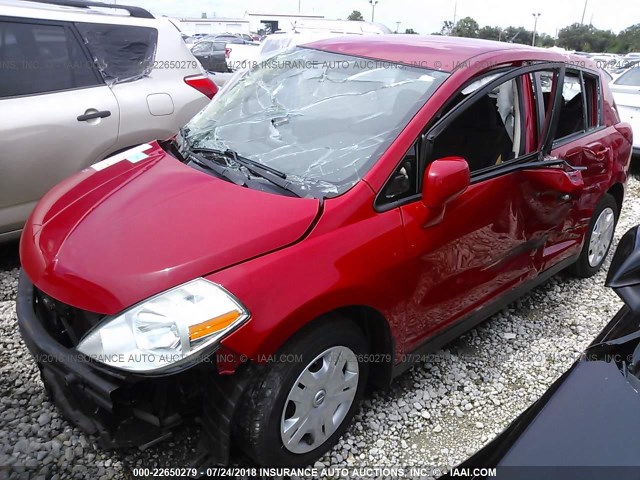 3N1BC1CP2AL374177 - 2010 NISSAN VERSA S/SL RED photo 2