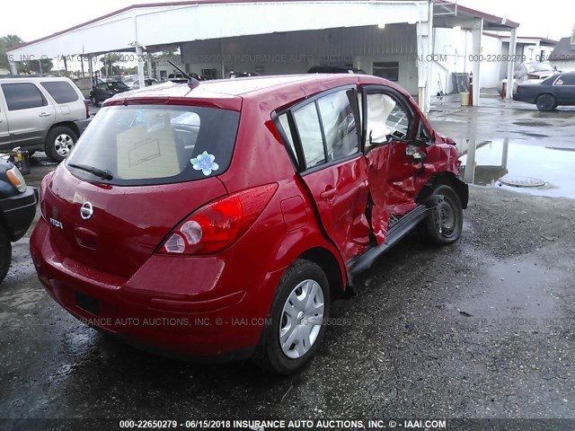 3N1BC1CP2AL374177 - 2010 NISSAN VERSA S/SL RED photo 4