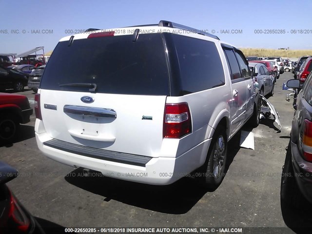 1FMJK2A55BEF09748 - 2011 FORD EXPEDITION EL LIMITED WHITE photo 4