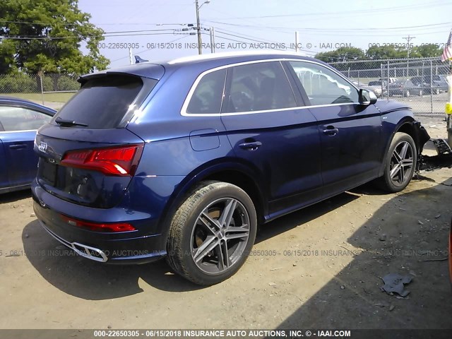 WA1A4AFY7J2007961 - 2018 AUDI SQ5 PREMIUM PLUS BLUE photo 4