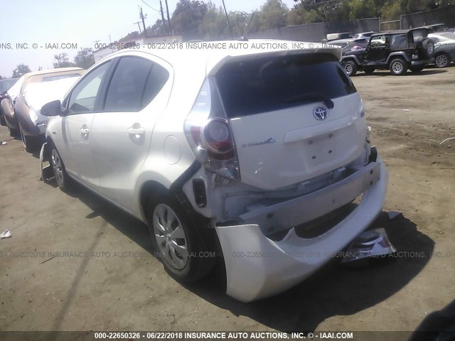 JTDKDTB38E1060129 - 2014 TOYOTA PRIUS C WHITE photo 3