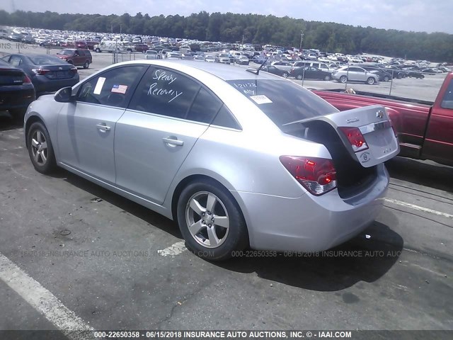 1G1PC5SB3E7121128 - 2014 CHEVROLET CRUZE LT SILVER photo 3