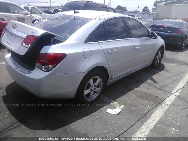 1G1PC5SB3E7121128 - 2014 CHEVROLET CRUZE LT SILVER photo 4