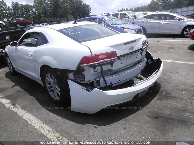 2G1FA1E32E9230984 - 2014 CHEVROLET CAMARO LS WHITE photo 3