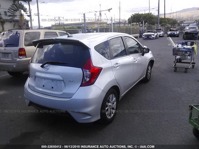 3N1CE2CP3HL378740 - 2017 NISSAN VERSA NOTE S/S PLUS/SV/SL/SR SILVER photo 4