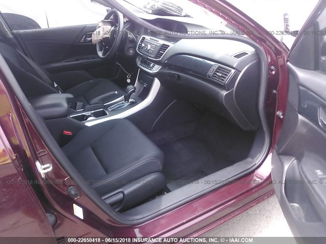 1HGCR2F55FA138090 - 2015 HONDA ACCORD SPORT MAROON photo 5