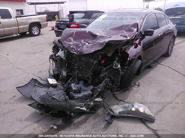 1HGCR2F55FA138090 - 2015 HONDA ACCORD SPORT MAROON photo 6