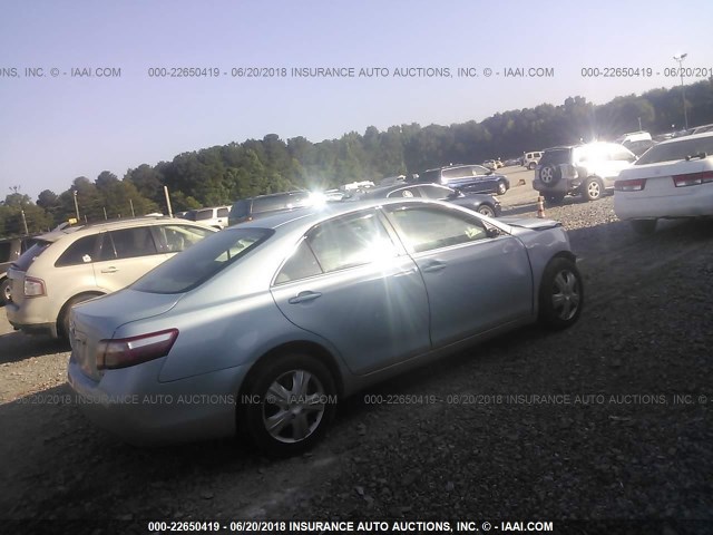 4T1BE46K98U782857 - 2008 TOYOTA CAMRY CE/LE/XLE/SE BLUE photo 4