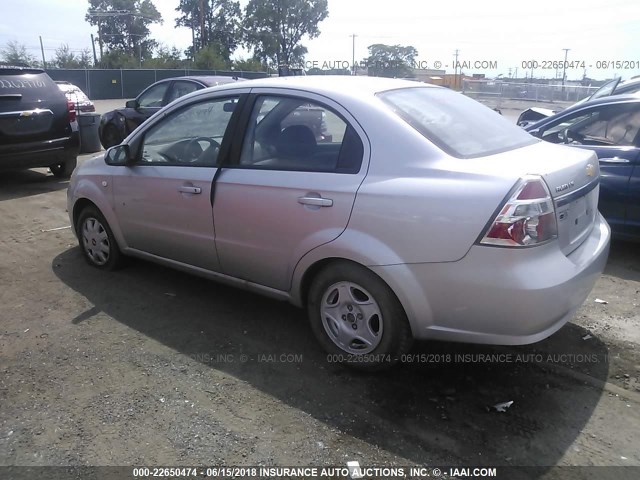KL1TD56658B054539 - 2008 CHEVROLET AVEO LS SILVER photo 3