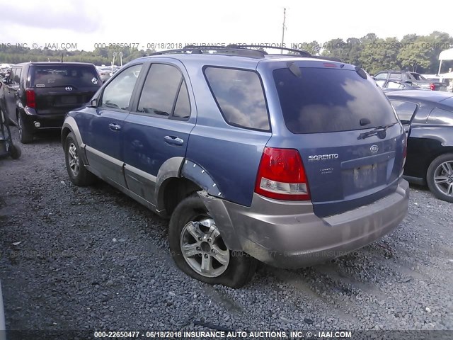 KNDJD733345206963 - 2004 KIA SORENTO EX/LX BLUE photo 3