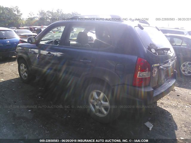 KM8JN72D85U064104 - 2005 HYUNDAI TUCSON GLS/LX BLUE photo 3