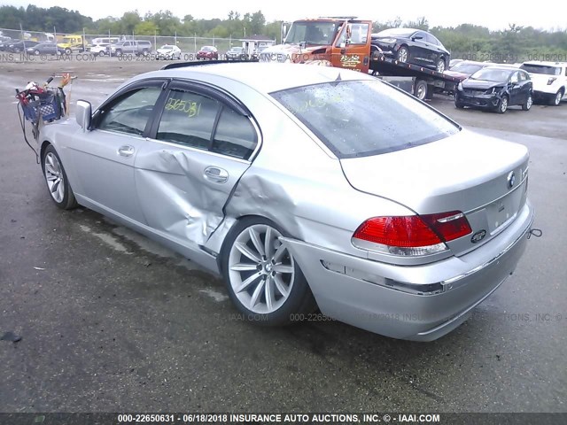 WBAHL835X8DT13333 - 2008 BMW 750 I SILVER photo 3