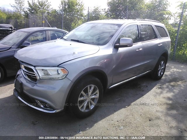 1C4RDJDG1FC245468 - 2015 DODGE DURANGO LIMITED SILVER photo 2