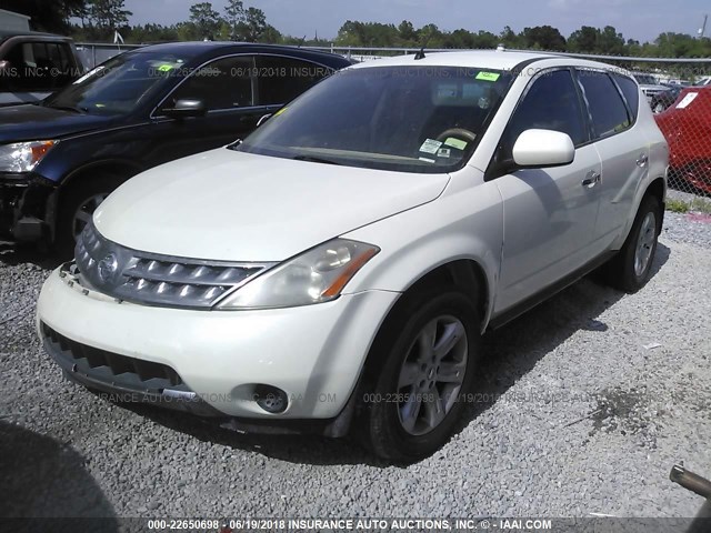 JN8AZ08T97W522470 - 2007 NISSAN MURANO SL/SE/S WHITE photo 2