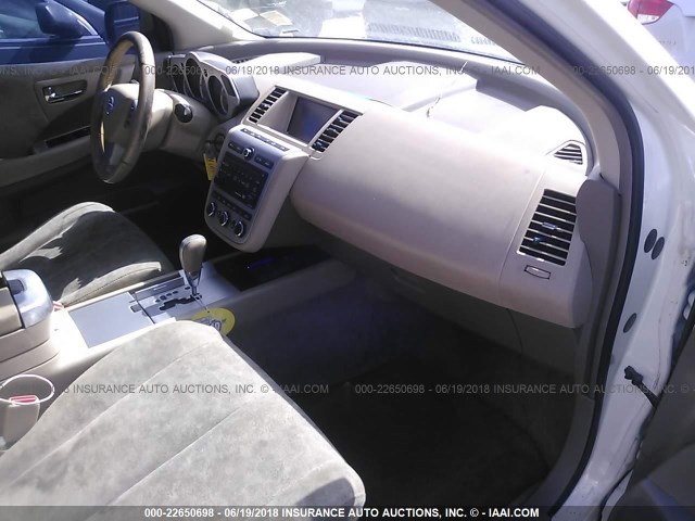 JN8AZ08T97W522470 - 2007 NISSAN MURANO SL/SE/S WHITE photo 5