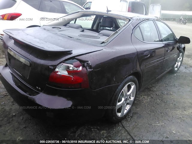 2G2WC55C161168457 - 2006 PONTIAC GRAND PRIX GXP BURGUNDY photo 4