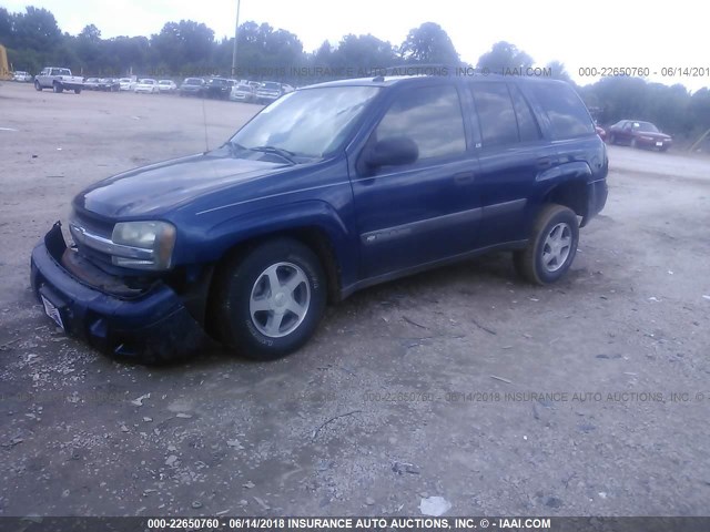 1GNDT13S842327596 - 2004 CHEVROLET TRAILBLAZER LS/LT BLUE photo 2