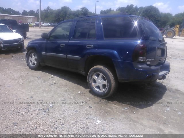 1GNDT13S842327596 - 2004 CHEVROLET TRAILBLAZER LS/LT BLUE photo 3