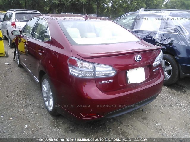 JTHBB1BA6A2027349 - 2010 LEXUS HS 250H RED photo 3